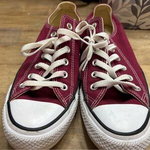 Red Canvas Sneakers with White Laces